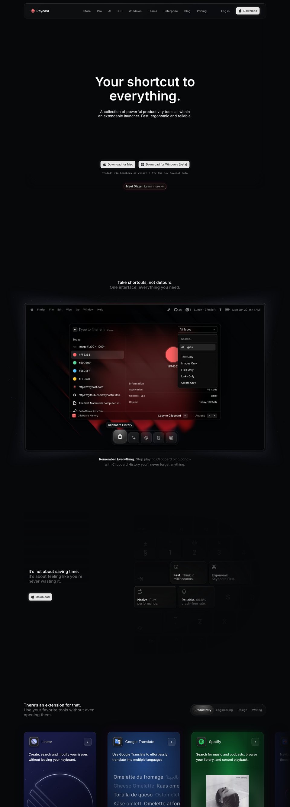 Raycast desktop