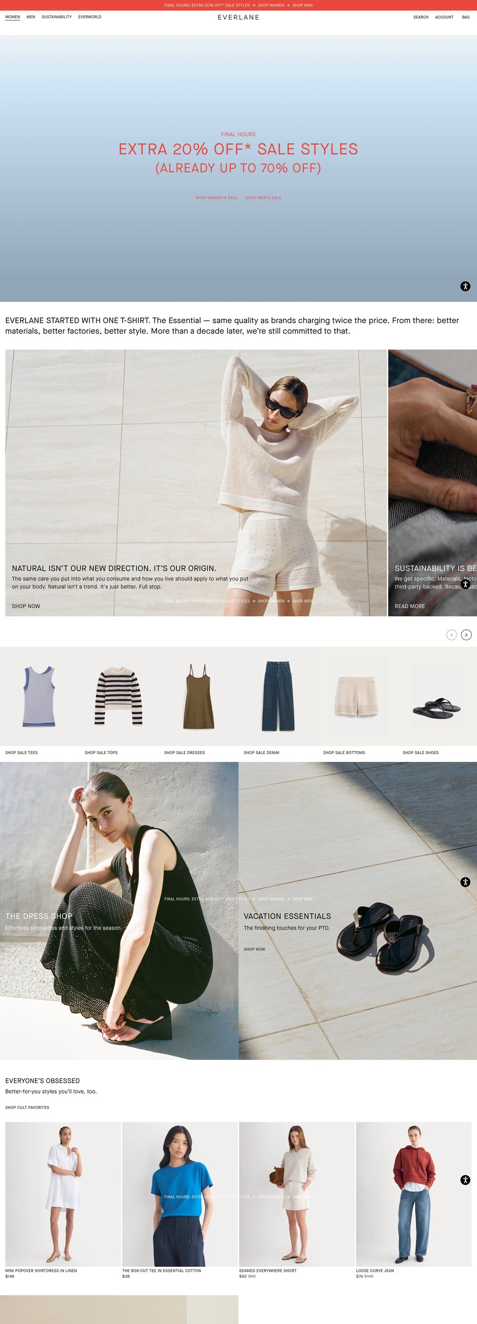 Everlane desktop