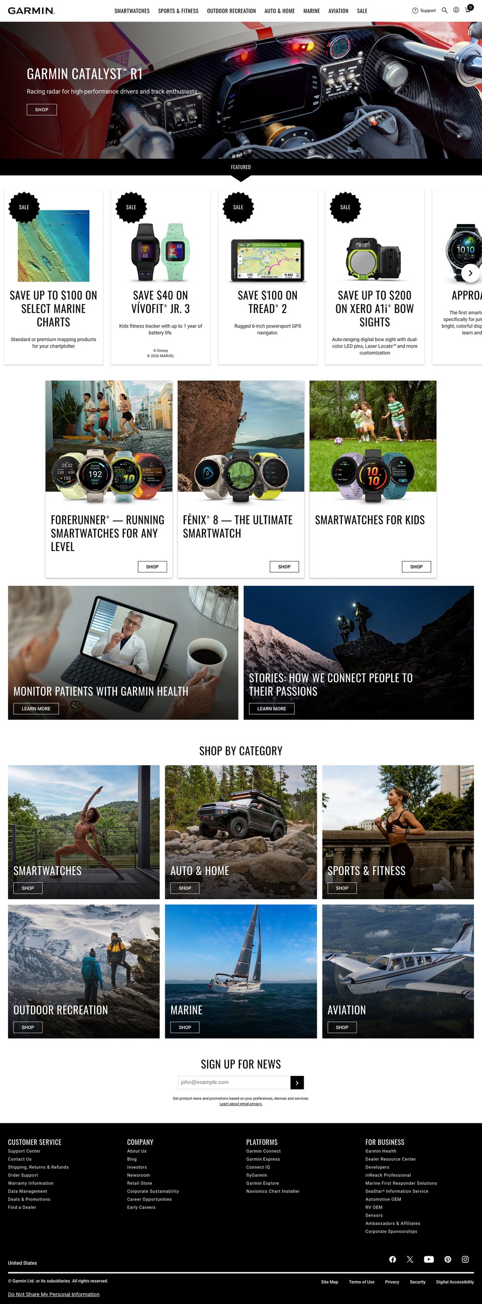 Garmin Official Site desktop