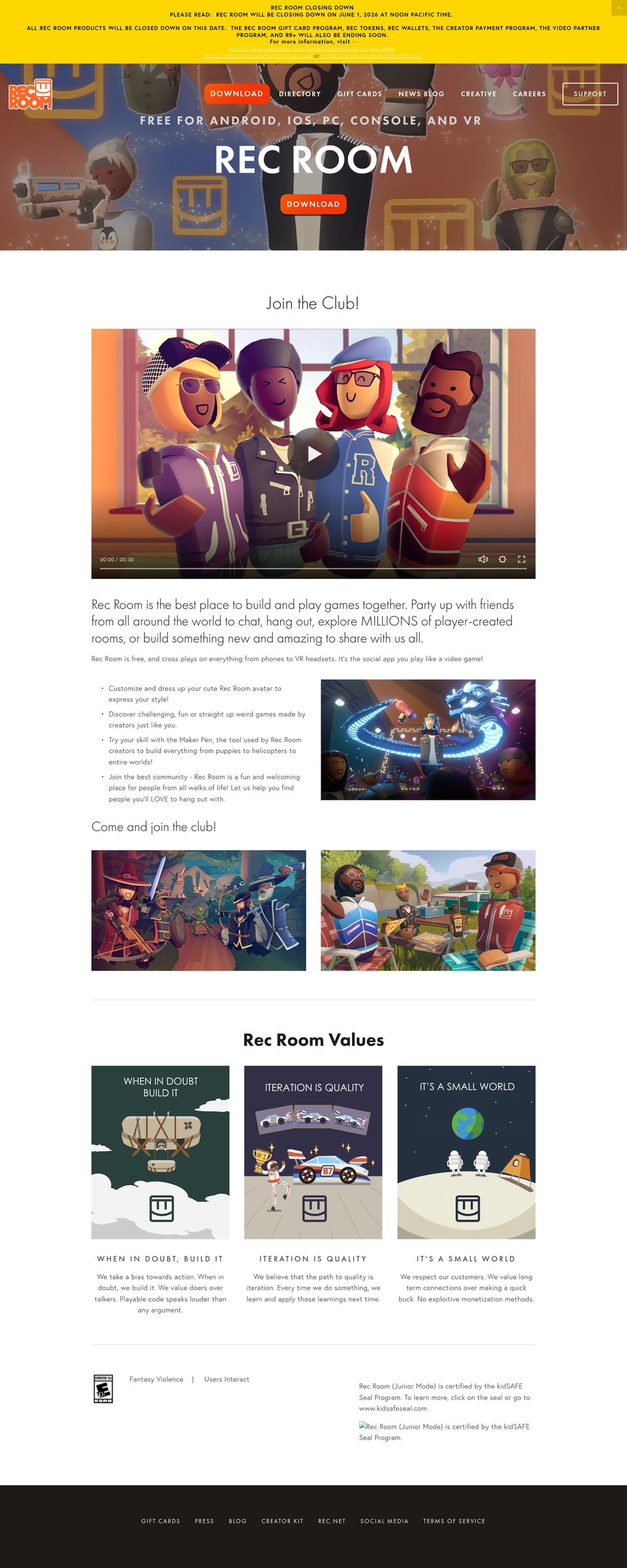 Rec Room desktop