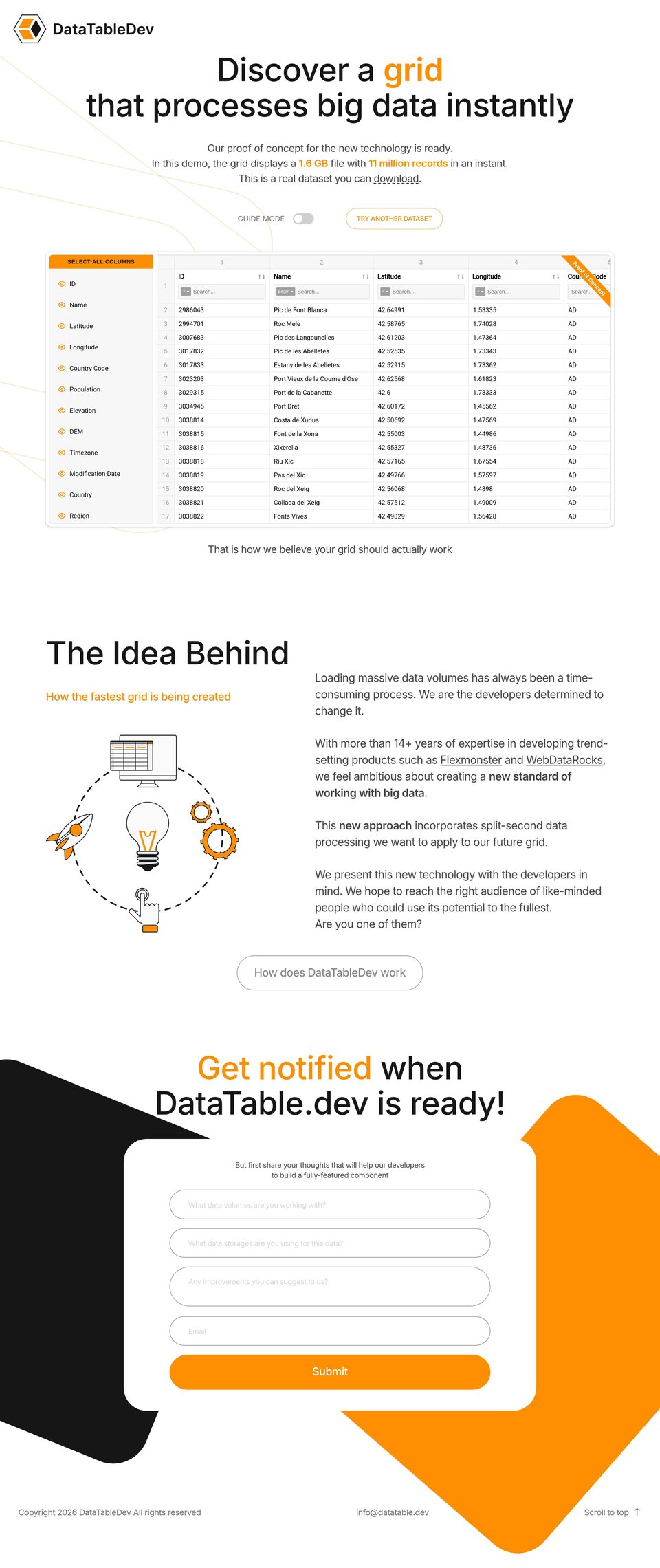 DataTableDev desktop