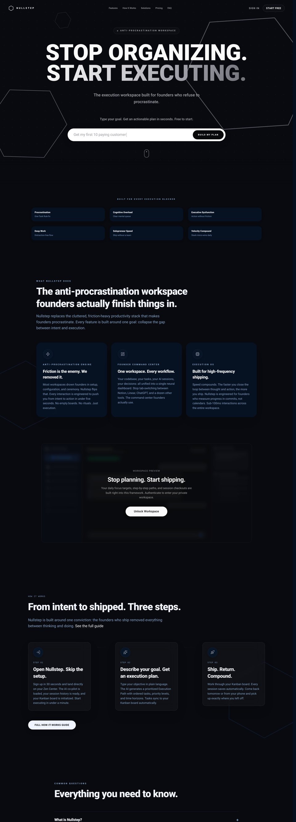 Nullstep desktop