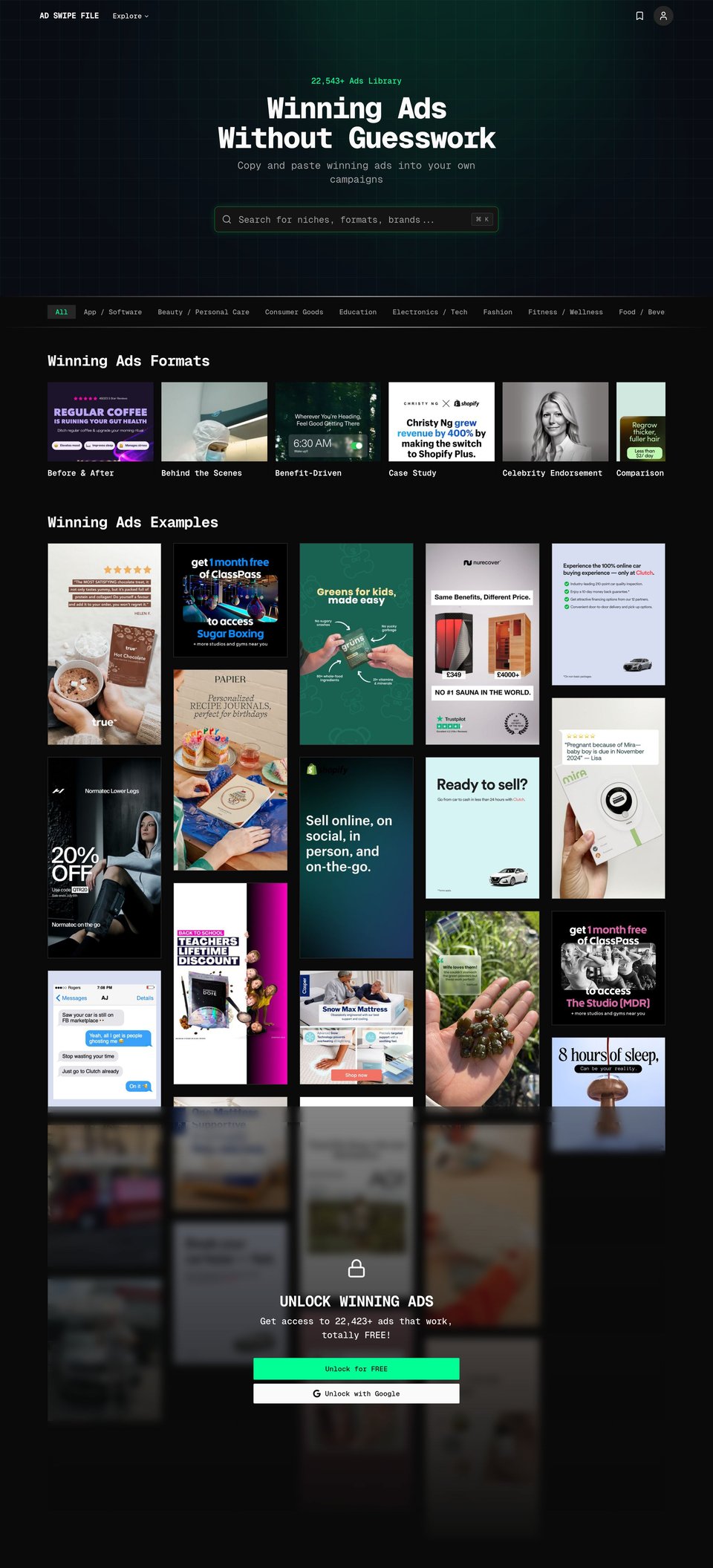 Ad Swipe File desktop