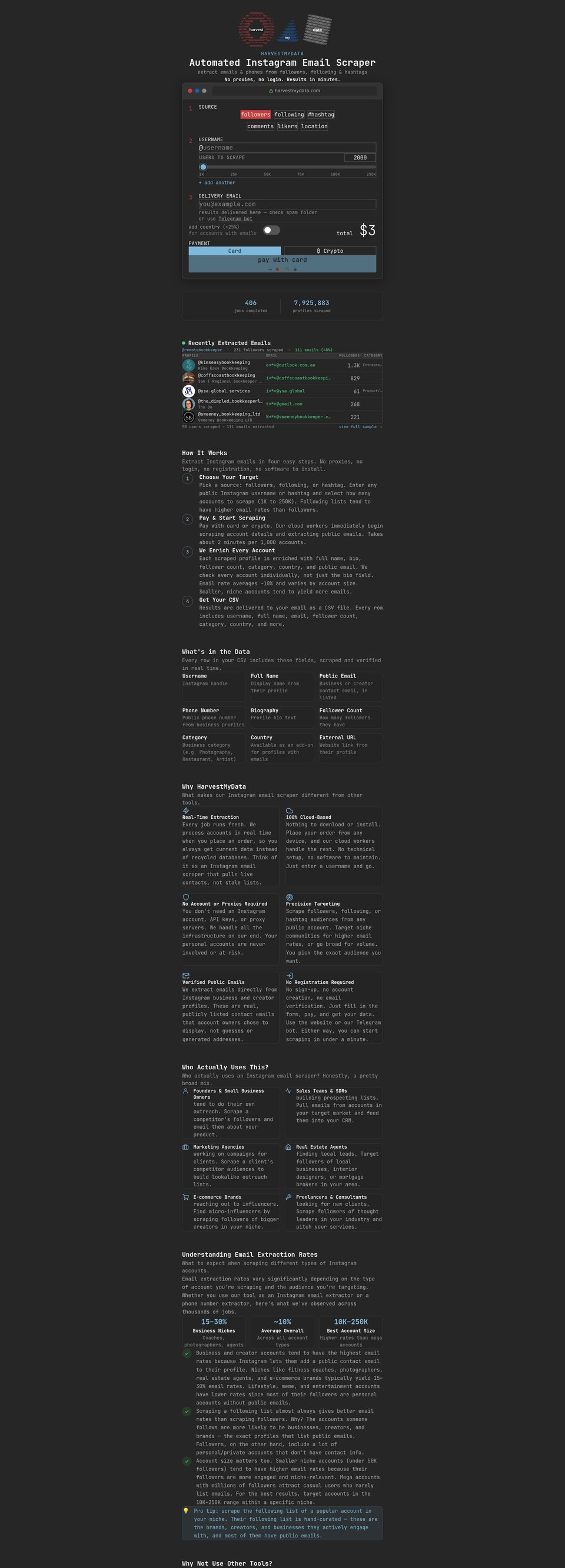 HarvestMyData desktop